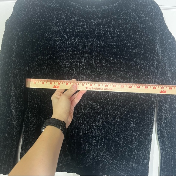 Cynthia Rowley Velour Variegated Sweater Black Size Small - Picture 5 of 8